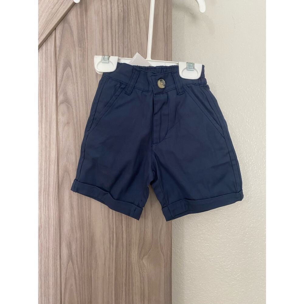 NWT Rugged Butts 6-12 M Navy cuffed chino shorts